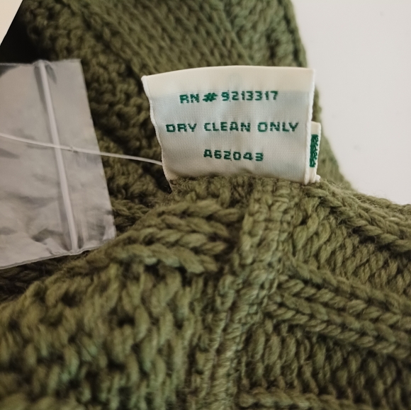 A62043 NWT Aran Craft Merino Wool Aran Stitch Zip Front Cardigan XL Green - Picture 7 of 9